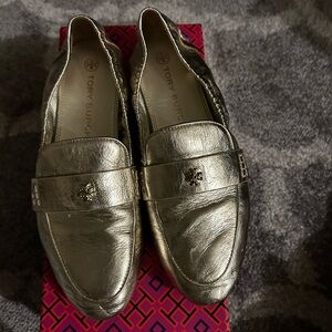 Tory Burch gold flats